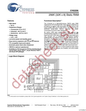 CY62256L-70PC datasheet  